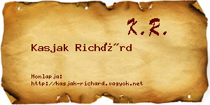 Kasjak Richárd névjegykártya